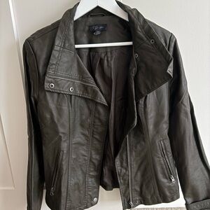 Women's Olive Green Leather Jacket